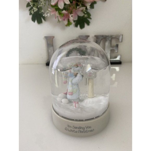 Vintage 1986 Precious Moments I'm Sending You a White Christmas Snow Globe EUC - Picture 16 of 16